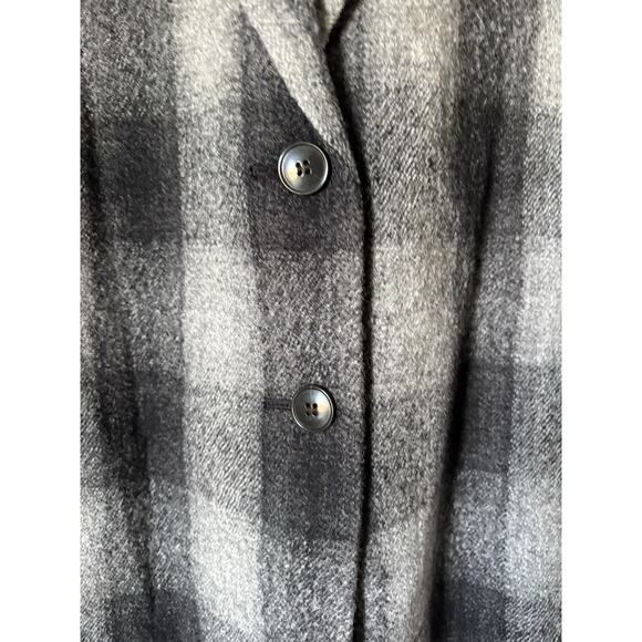 Madewell Dorset Blazer Jacket XL Plaid Check Buffalo Black White Wool Oversized - Picture 4 of 15